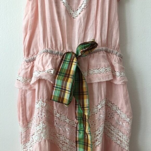 LoveShackFancy Cody Cinched Waist Linen Midi Dress - Picture 9 of 13